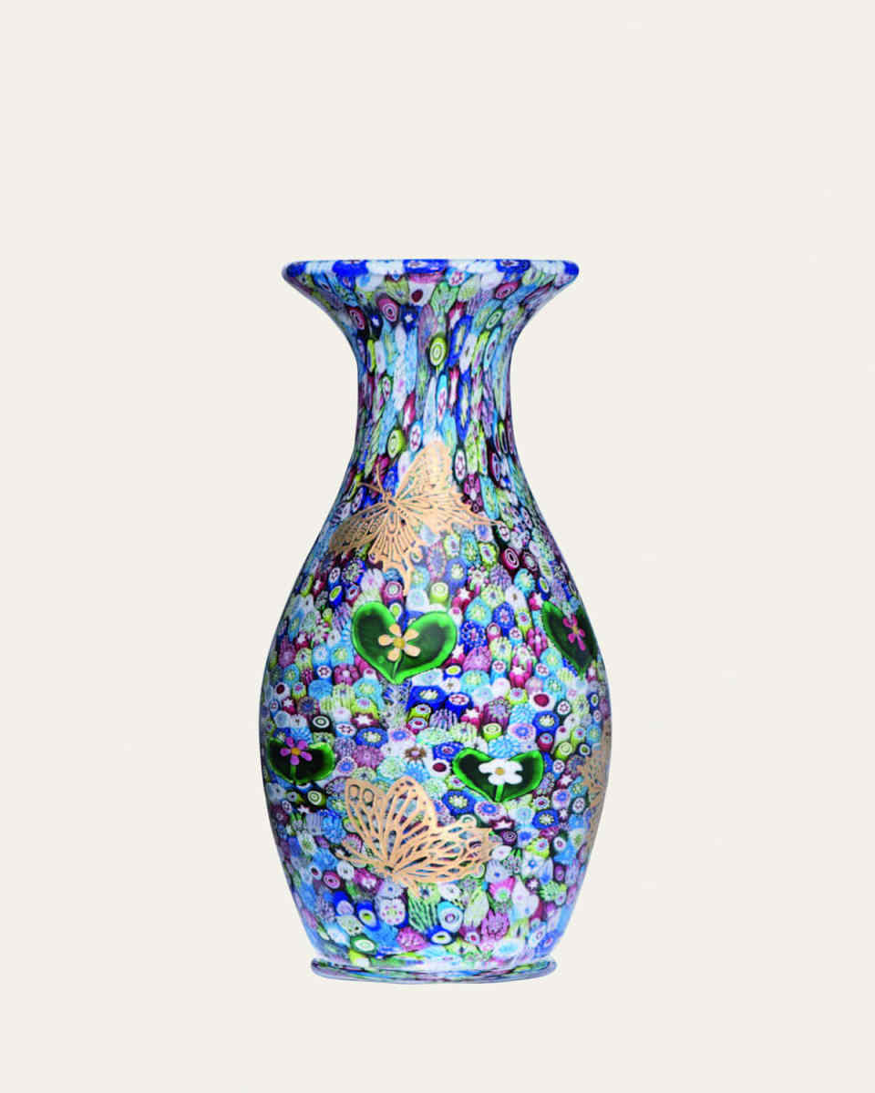 Reve Butterflies Millefiori Vase - 10"
